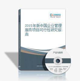 2015年企業管理服務項目可行性研究報告